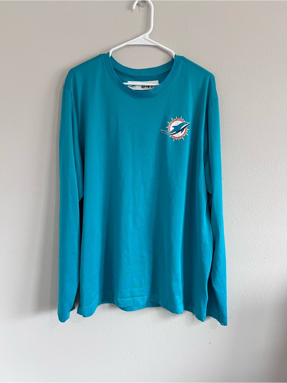 Miami Dolphins Nike NFL Player‑Issued Dri‑Fit Tee Teal#47